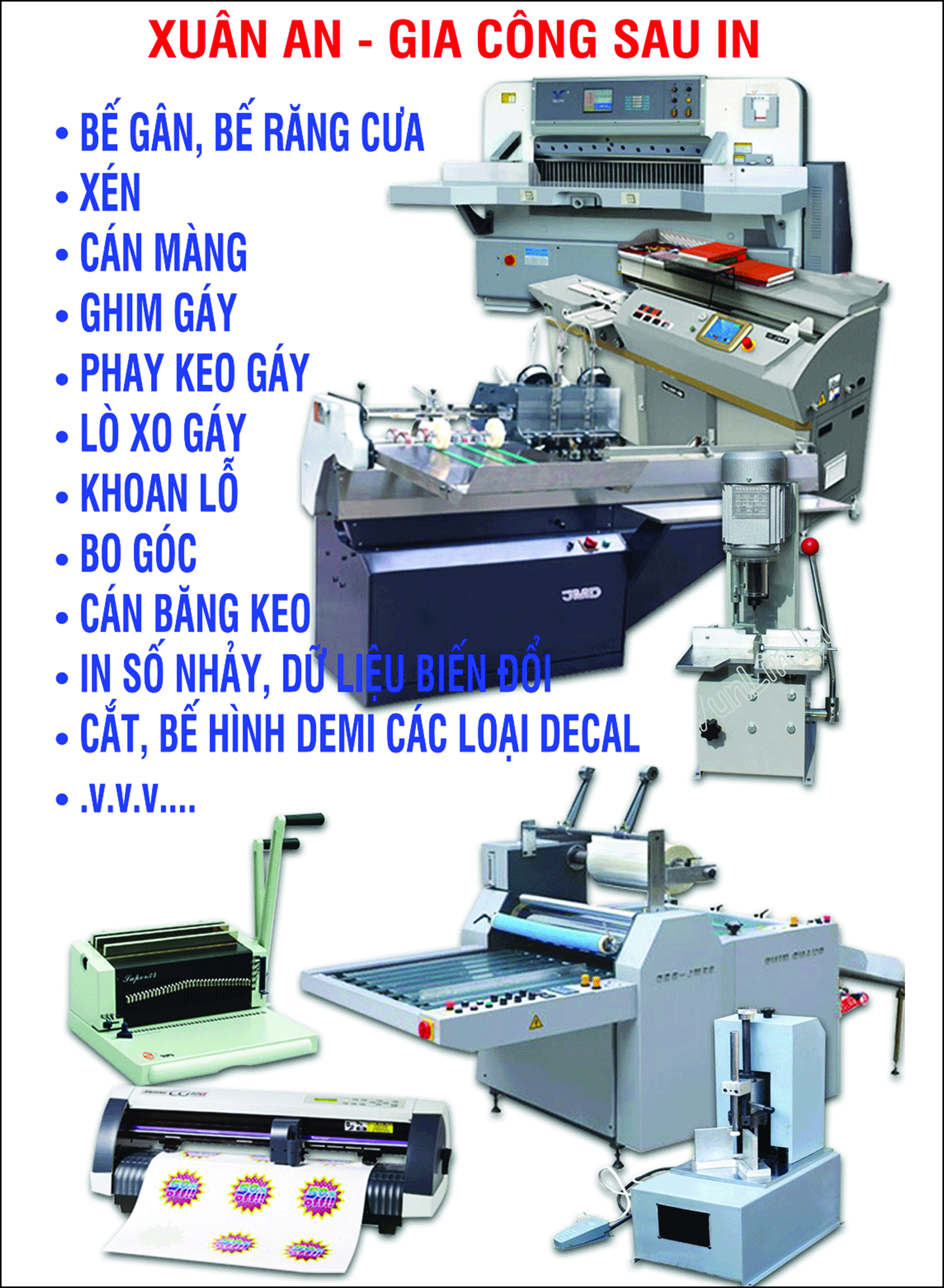 Gia công thành phẩm sau in tại Xuân An