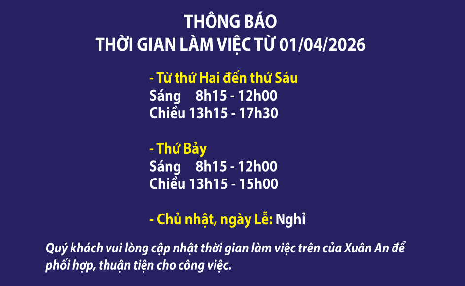 Thông báo thời gian làm việc